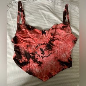 Red tie dye omighty top